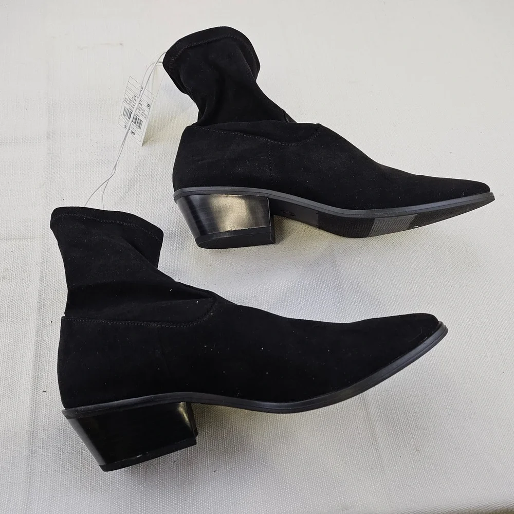 Universal Thread Loraine Ankle Boots Black Womens Size 10 Pointed Toe Block Heel